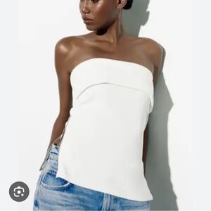 NWT Zara zipper strapless top size Small